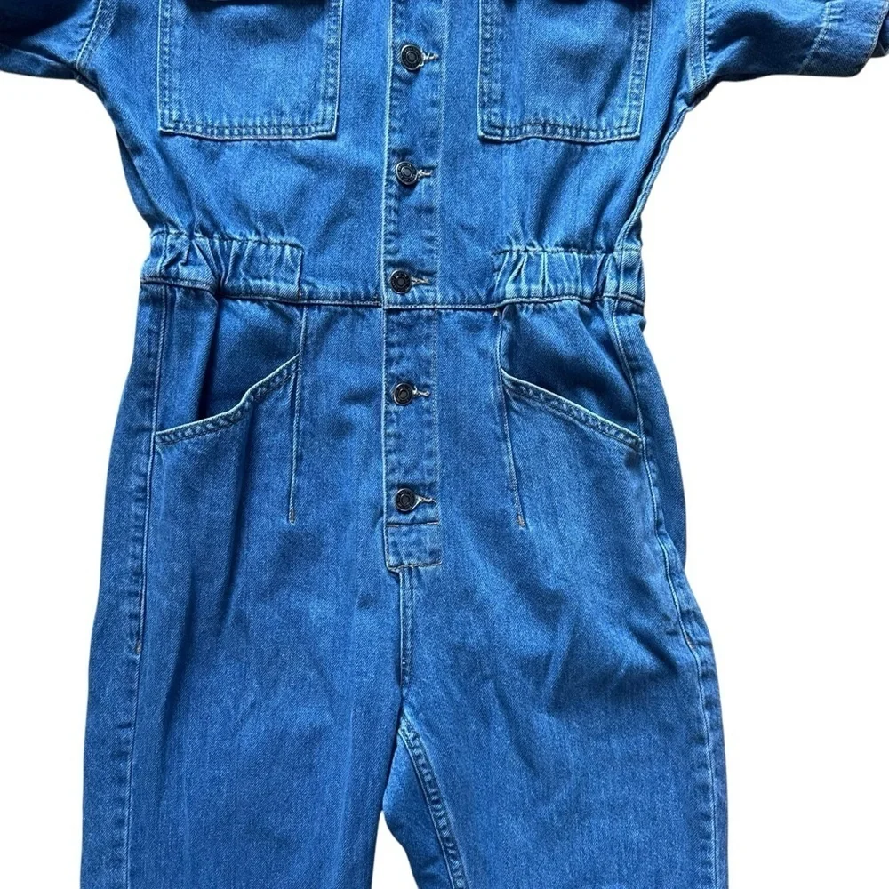 RARE FREE PEOPLE Marci Embroidered Coverall NO BAD DAYS SIZE SMALL EUC - Picture 3 of 7